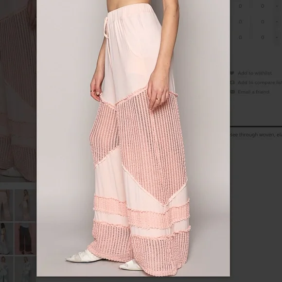 🎁 POL “ Vero Beach ” POL Flowy Wide Leg Rayon Palazzo Pants SR18 - Picture 2 of 5